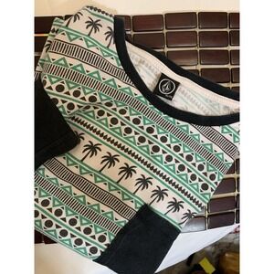 Volcom Green Vintage Palm Tree Men's SS Shirt Sz XL‎ Beach Surf Summer